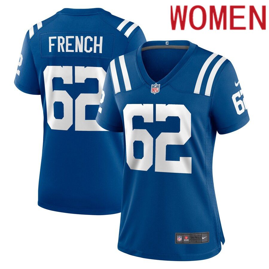 Women Indianapolis Colts #62 Wesley French Nike Royal Game Player NFL Jersey->women nfl jersey->Women Jersey